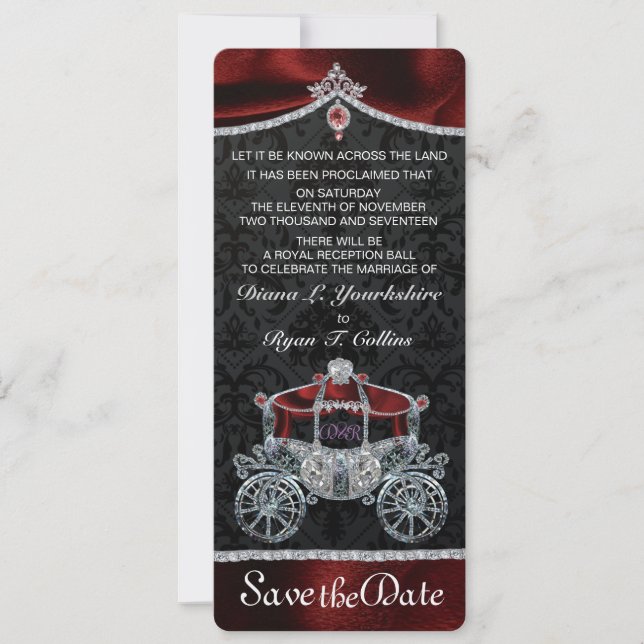 Reserva La Fecha Royal Fairytale Save the Date (Anverso)