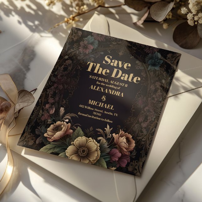 Reserva La Fecha Royal Victorian Gothic Floral Boda (Subido por el creador)
