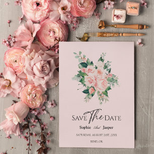 Reserva La Fecha Rubor Floral Pink Wedding Save The Date Card