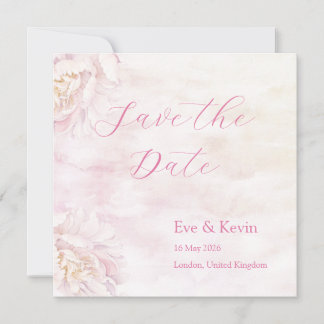 Reserva La Fecha Rubor Floral Save the Date Card - acuarela