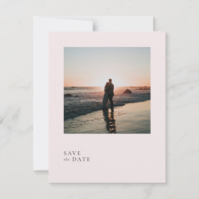 Reserva La Fecha Rubor pálido simple Romántico Rosa mínimo suave ro (Anverso)