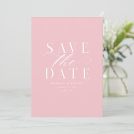 Reserva La Fecha Rubor Pink Peony Simple Save The Date No Photo QR