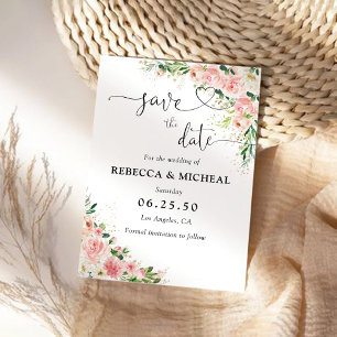 Reserva La Fecha Rubor Pink Rose Gold Save The Date Cards