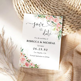 Reserva La Fecha Rubor Pink Rose Gold Save The Date Cards