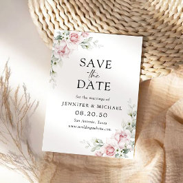 Reserva La Fecha Rubor Pink Roses Save the Date Card