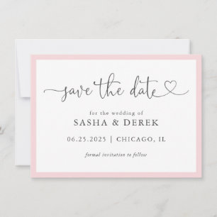 Reserva La Fecha Rubor Pink Simple Modern Save the Date