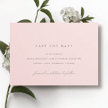 Reserva La Fecha Rubor rosa claro | Elegante Boda simple<br><div class="desc">El color rosa suave guarda las tarjetas de fecha con un diseño basado en texto.</div>