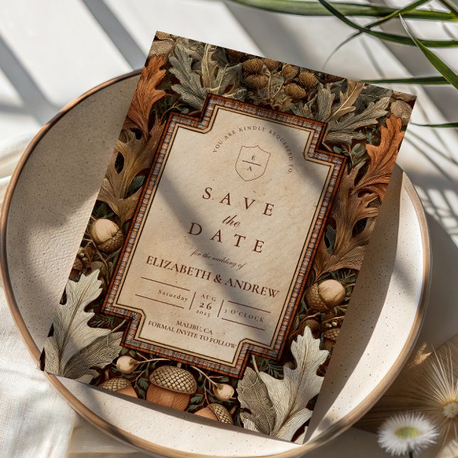 Reserva La Fecha Rustic Acorn Woodland Wedding (Subido por el creador)