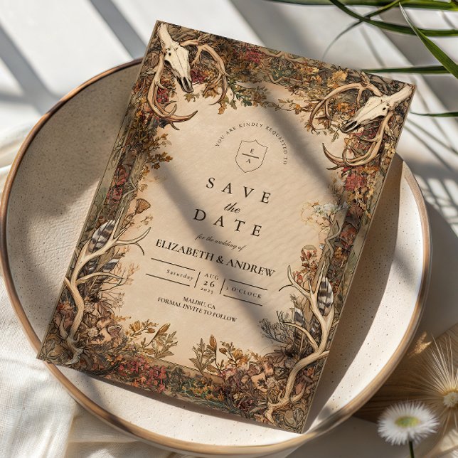 Reserva La Fecha Rustic Antler Autumn Wedding (Subido por el creador)