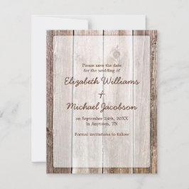 Reserva La Fecha Rustic Barn Wood Save the Date