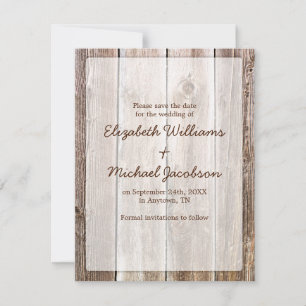 Reserva La Fecha Rustic Barn Wood Save the Date