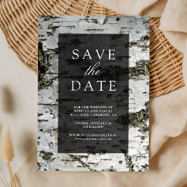 Reserva La Fecha Rustic Birch Tree Bark Modern Wedding