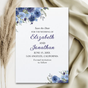 Reserva La Fecha Rustic Blue Blooms – Boho Wedding