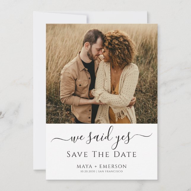 Reserva La Fecha Rustic Boho Photo Wedding  Save The Date (Anverso)