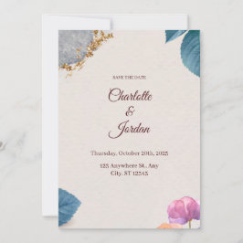 Reserva La Fecha Rustic Botanical Save the Date Card