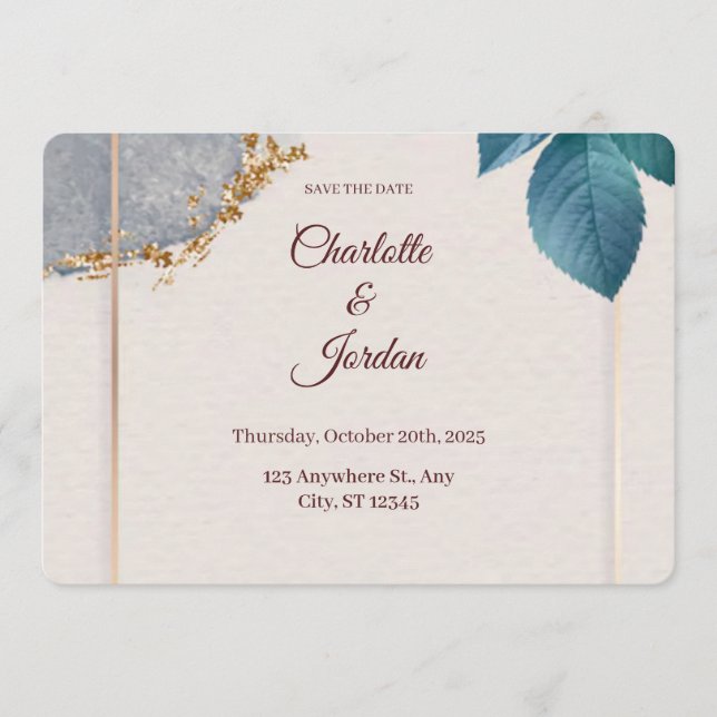 Reserva La Fecha Rustic Botanical Save the Date Card (Anverso)