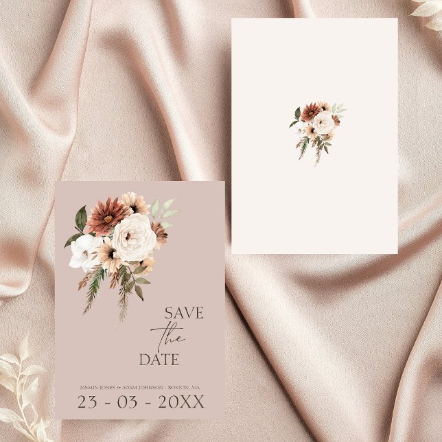 Reserva La Fecha Rustic Dusty Pink Floral Wedding (Rustic Dusty Pink Floral Wedding Save the Date)