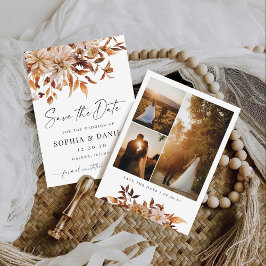 Reserva La Fecha Rustic Fall Leaves Save The Date Card