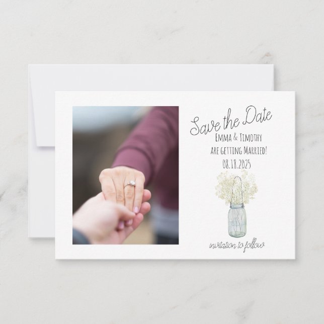 Reserva La Fecha Rustic Jar Save the Date (Anverso)