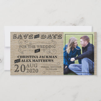 Reserva La Fecha Rustic Jute Look Save the Date Photo