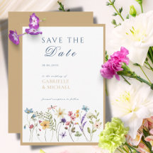 Rustic Kraft Acuarela Floral Salva La Fecha