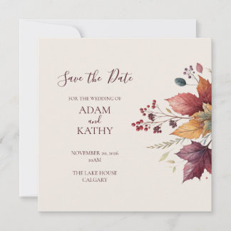 Reserva La Fecha Rustic Maple Leaf Fall Wedding Save the Date Card