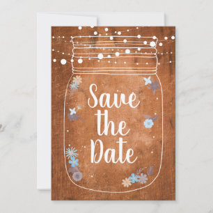 Reserva La Fecha Rustic Mason Jar String Lights Save the Date
