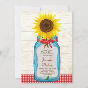 Reserva La Fecha Rustic Mason Jar y Sunflower salvan la fecha