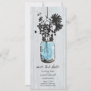 Reserva La Fecha Rustic Mason Jar y Wildflowers salvan la fecha