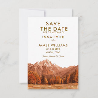RESERVA LA FECHA RUSTIC MOUNTAIN SIMPLE WEEDING INVITE