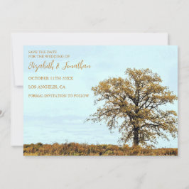 Reserva La Fecha Rustic Oak Tree Autumn Wedding