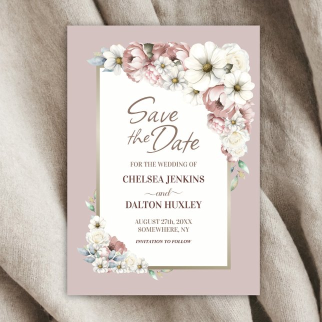 Reserva La Fecha Rustic Otoño Floral Wedding Save the Date (Subido por el creador)