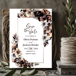 Reserva La Fecha Rustic Otoño Floral Wedding Save the Date