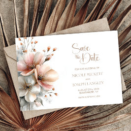 Reserva La Fecha Rustic Pink Floral Wedding Save the Date