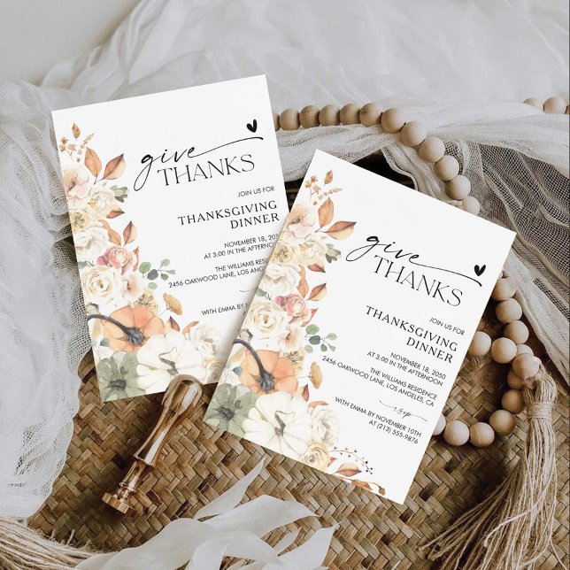 Reserva La Fecha Rustic Pumpkin Thanksgiving Dinner Invitation (Subido por el creador)