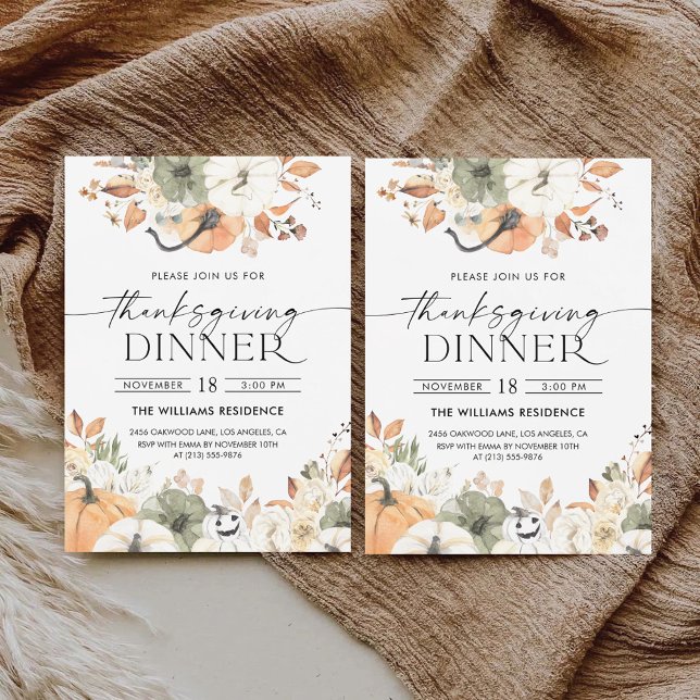 Reserva La Fecha Rustic Pumpkin Thanksgiving Dinner Invitation (Subido por el creador)
