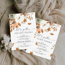 Reserva La Fecha Rustic Pumpkin Thanksgiving Dinner Invitation