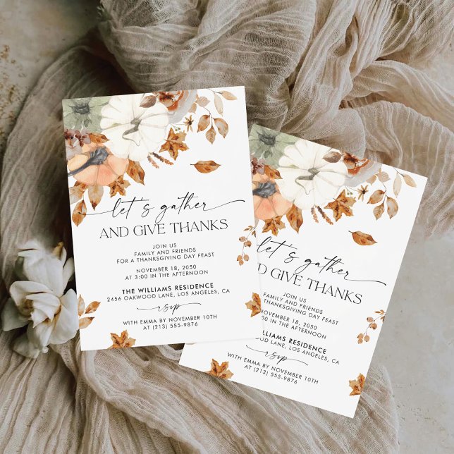 Reserva La Fecha Rustic Pumpkin Thanksgiving Dinner Invitation (Subido por el creador)