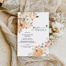 Reserva La Fecha Rustic Pumpkin Thanksgiving Dinner Invitation