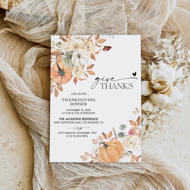 Reserva La Fecha Rustic Pumpkin Thanksgiving Dinner Invitation (Subido por el creador)