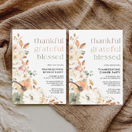 Reserva La Fecha Rustic Pumpkin Thanksgiving Dinner Invitation