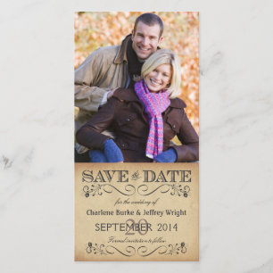 Reserva La Fecha Rustic Save the Date Boda Photocards