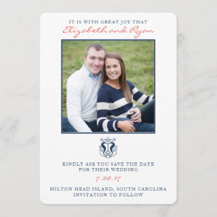 Reserva La Fecha Rustic Seahorse Save the Date Photo Card