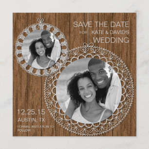 Reserva La Fecha Rustic Shabby Country Wedding Photo Salva la fecha