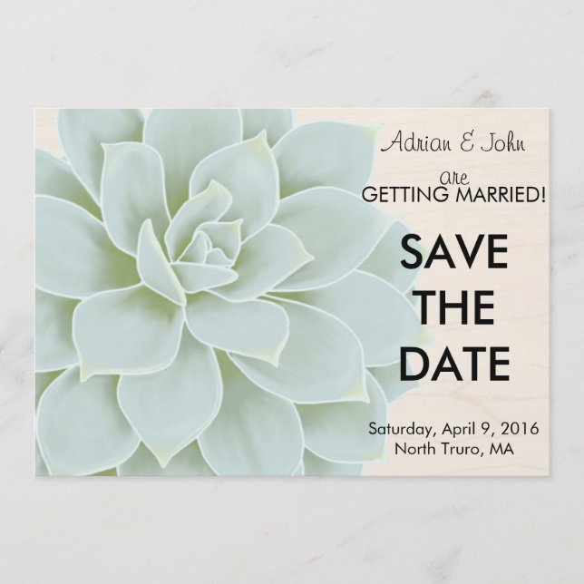 Reserva La Fecha Rustic Succulent Save the Date (Anverso)