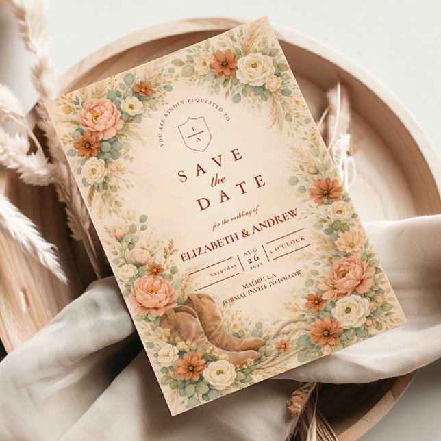 Reserva La Fecha Rustic Western Floral Arch Wedding (Subido por el creador)