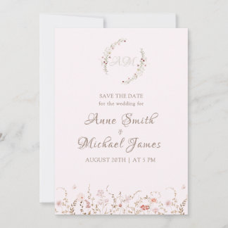 Reserva La Fecha Rustic Wildflowers with Photo Boho Country Floral