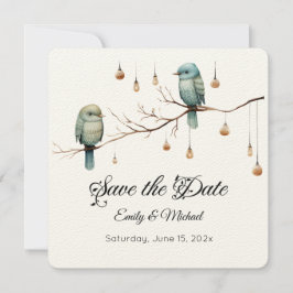 Reserva La Fecha Rustic Woodland Love Birds Celebration