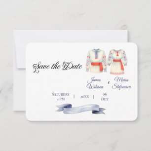 Reserva La Fecha Rústica Boda rumana Vestidos folclóricos tradicion