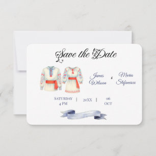 Reserva La Fecha Rústica Boda rumana Vestidos folclóricos tradicion